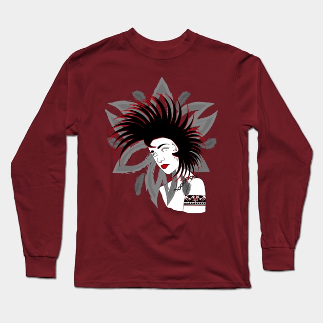 Tattooed Women Long Sleeve T-Shirt by rosana art